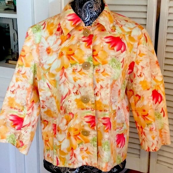 Coldwater Creek 3/4 sleeve Cotton Spandex pockets - Picture 1 of 12